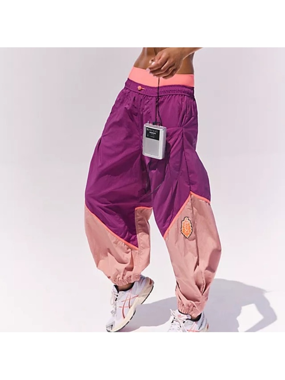 FP MOVEMENT Free Flow Barrel Jogger Track Pants Mulberry Neon Coral Free People